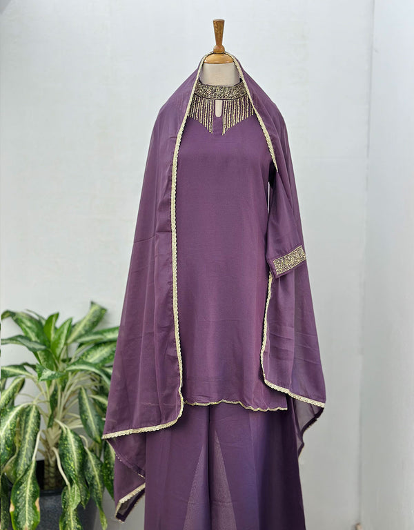 Ready-to-Wear Georgette Sharara Kurti Set ✨