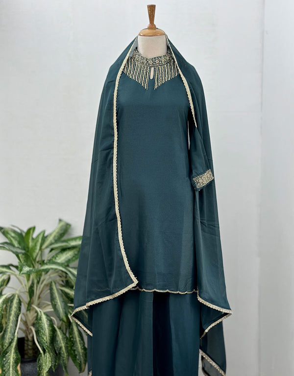 Ready-to-Wear Georgette Sharara Kurti Set ✨