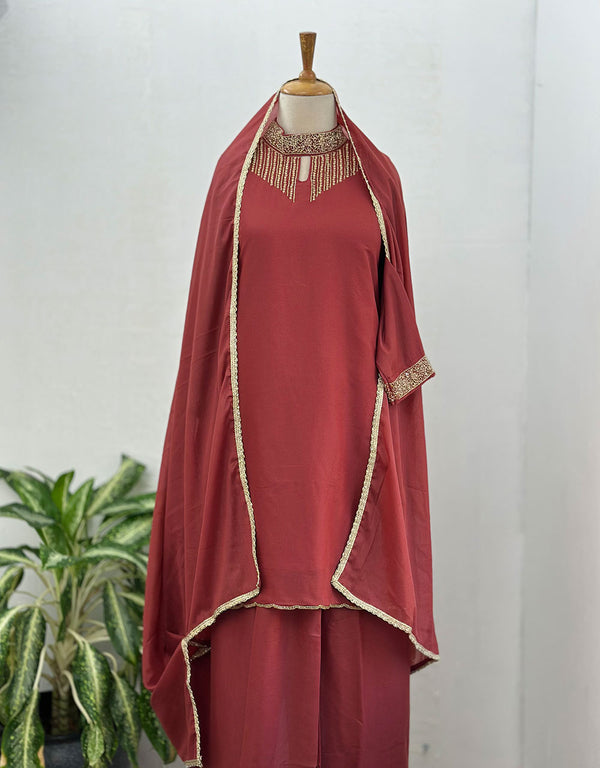 Ready-to-Wear Georgette Sharara Kurti Set ✨