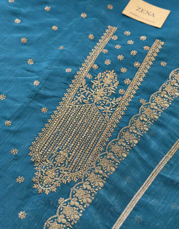 Unstitched Shimmer Silk Party Wear Suit – Craft Your Own Glamour ✨