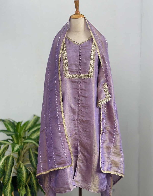 Pure Tissue Silk Ready-to-Wear Kurti Set – Sheer Elegance & Timeless Grace ✨