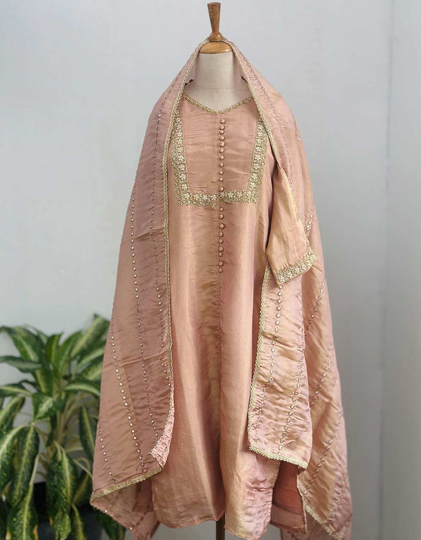 Pure Tissue Silk Ready-to-Wear Kurti Set – Sheer Elegance & Timeless Grace ✨