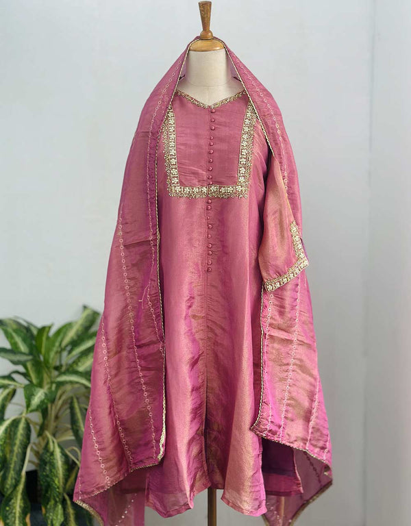 Pure Tissue Silk Ready-to-Wear Kurti Set – Sheer Elegance & Timeless Grace ✨