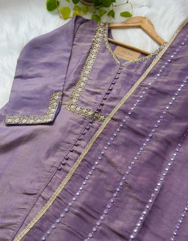 Pure Tissue Silk Ready-to-Wear Kurti Set – Sheer Elegance & Timeless Grace ✨