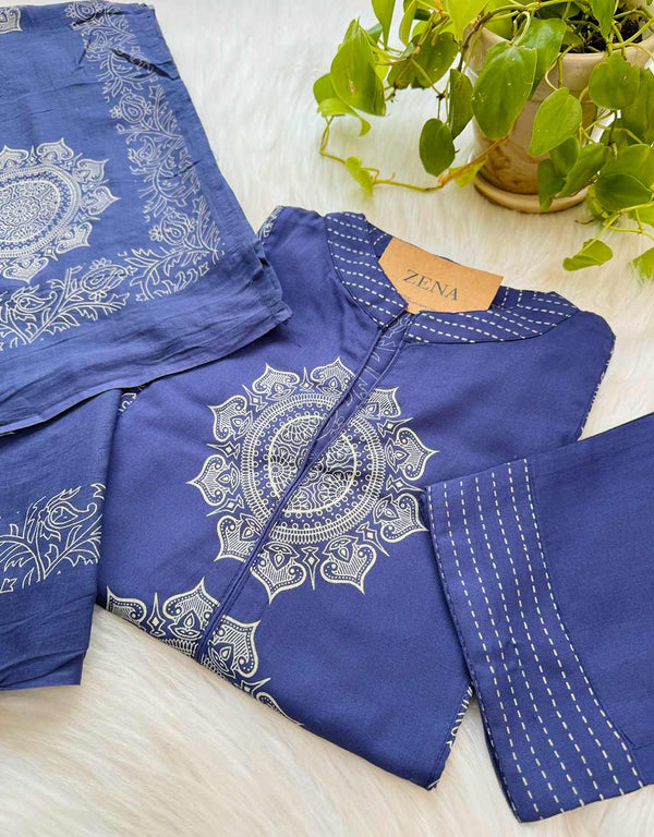 Ready-to-Wear Pure Cotton Kurti Set – Effortless Comfort & Style 🌿✨Z785