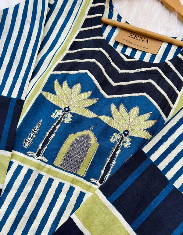 Pure Muslin Ready-to-Wear Hand Work Kurti Set – Timeless Elegance & Comfort ✨