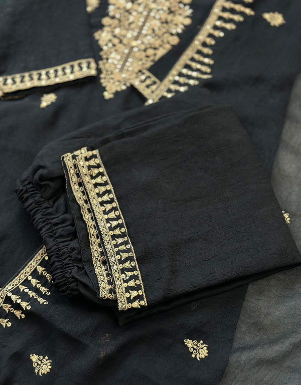 Shimmer Silk Ready-to-Wear Hand Work Kurti Set – Radiate Elegance ✨