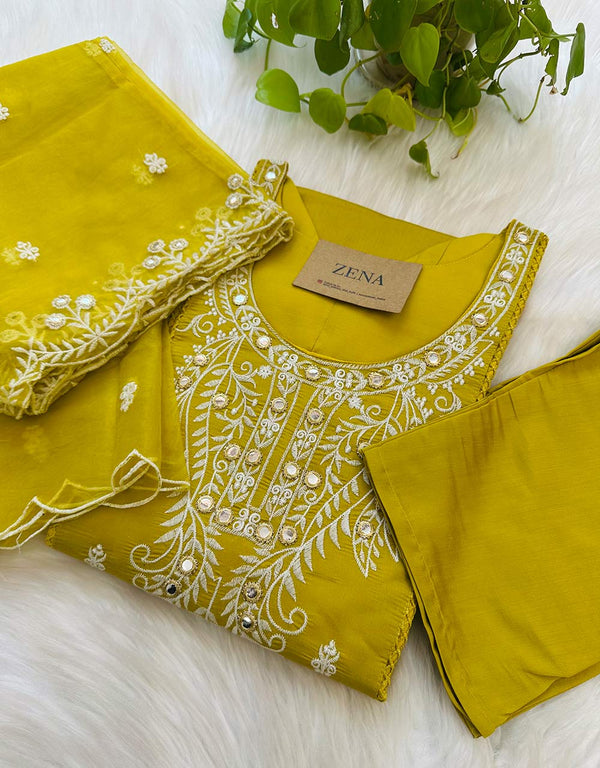 READY TO WEAR MUSLIN SILK KURTI SET 🌿