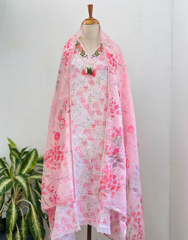 Timeless Comfort – SEMI-STITCHED COTTON KURTI SET ✨