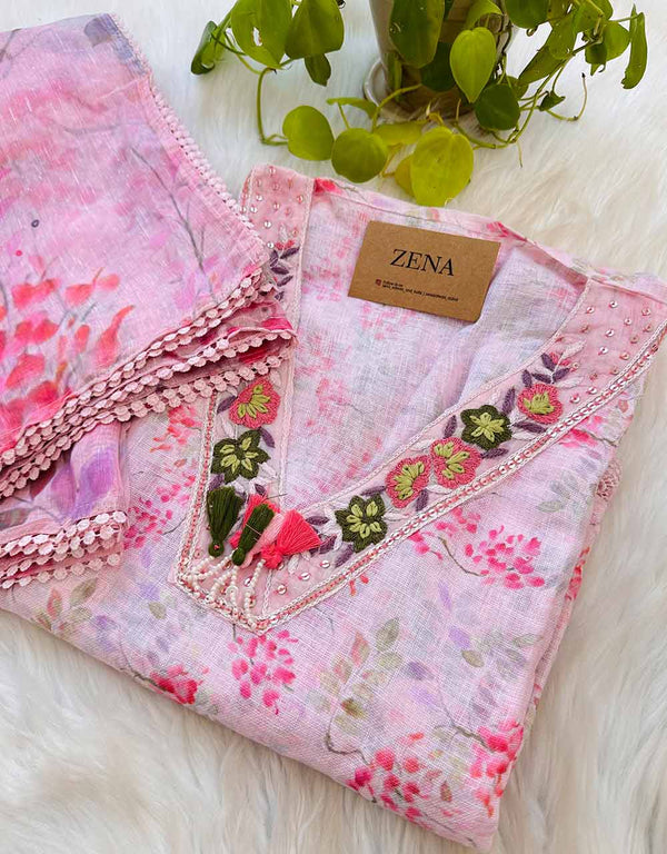 Timeless Comfort – SEMI-STITCHED COTTON KURTI SET ✨