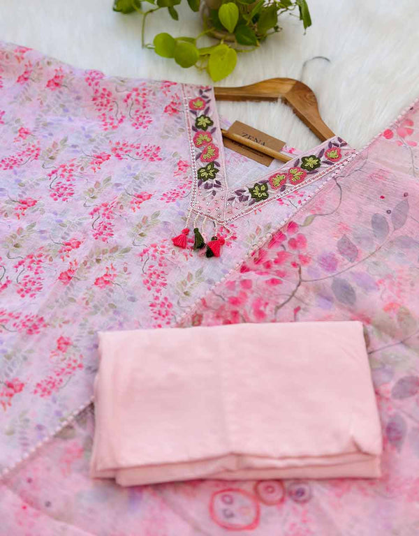 Timeless Comfort – SEMI-STITCHED COTTON KURTI SET ✨