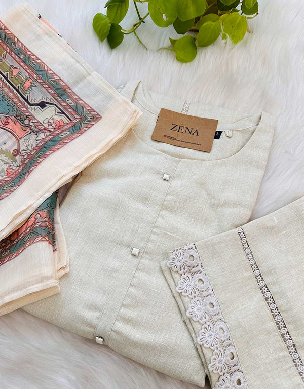 Effortless Elegance – READY TO WEAR LINEN KURTI SET ✨