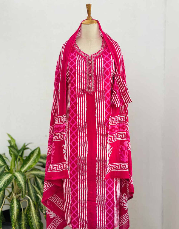 🌿 READY TO WEAR PURE COTTON KURTI SET – Comfort Meets Elegance ✨