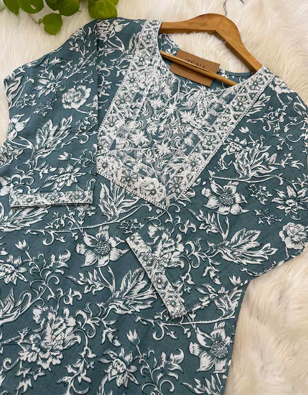 Noor-e-Nazakat โ Ready to Wear Pure Cotton Kurti Set ๐ฟ