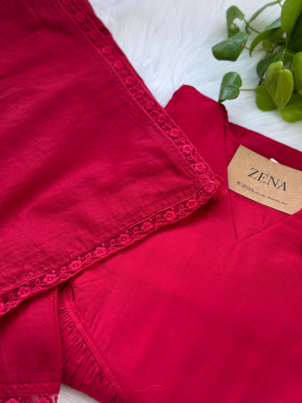 Pure Mul Chanderi Anarkali Kurti Set – Grace with Sophistication