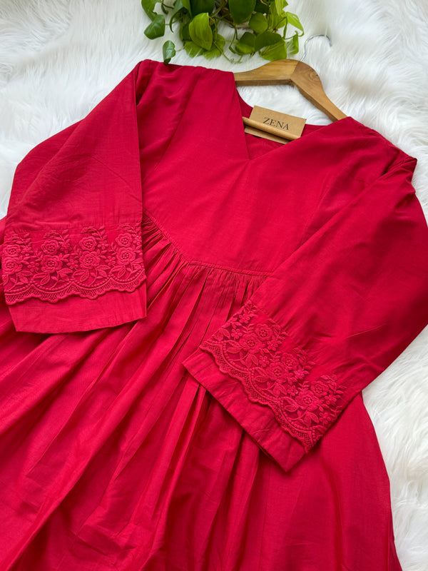 Pure Mul Chanderi Anarkali Kurti Set – Grace with Sophistication