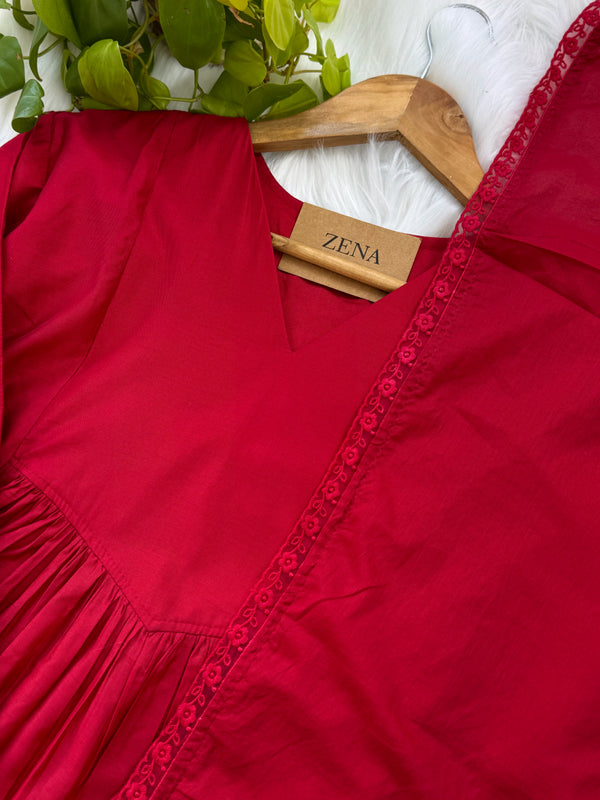 Pure Mul Chanderi Anarkali Kurti Set – Grace with Sophistication