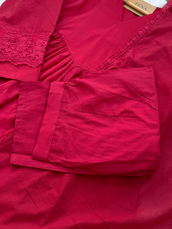 Pure Mul Chanderi Anarkali Kurti Set – Grace with Sophistication