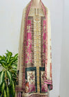 Unstitched Muslin Hand Detailed Pakistani Suit with Real Mirror Work – Elegant Festive Fabric Set