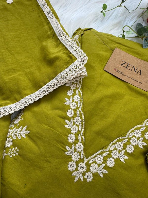 Pure Cotton Embroidered Kurti Set 🌿