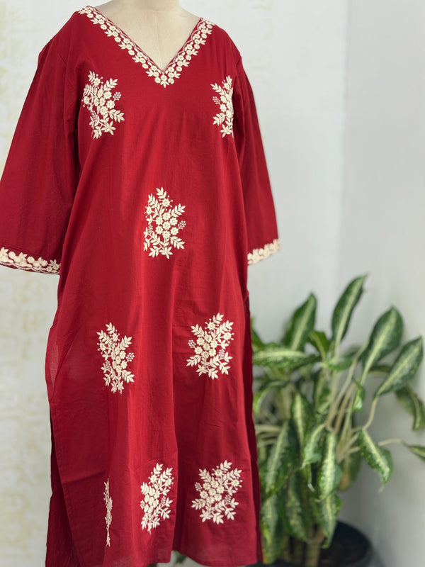 Pure Cotton Embroidered Kurti Set 🌿