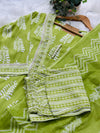 Pure Cotton Hand Detailed Slitted Kurti Set – Comfortable & Stylish 🌿
