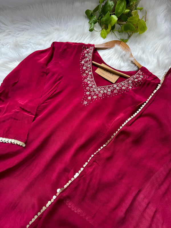 Ready-to-Wear Hand-Embroidered A-Line Kurti Set