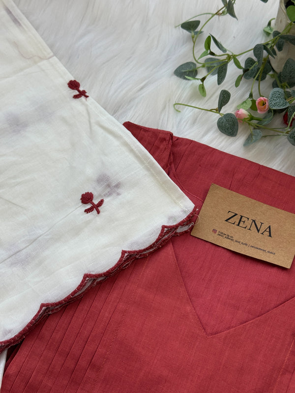 ๐ธ Pure Mul Cotton Embroidered Anarkali Set ๐ธ