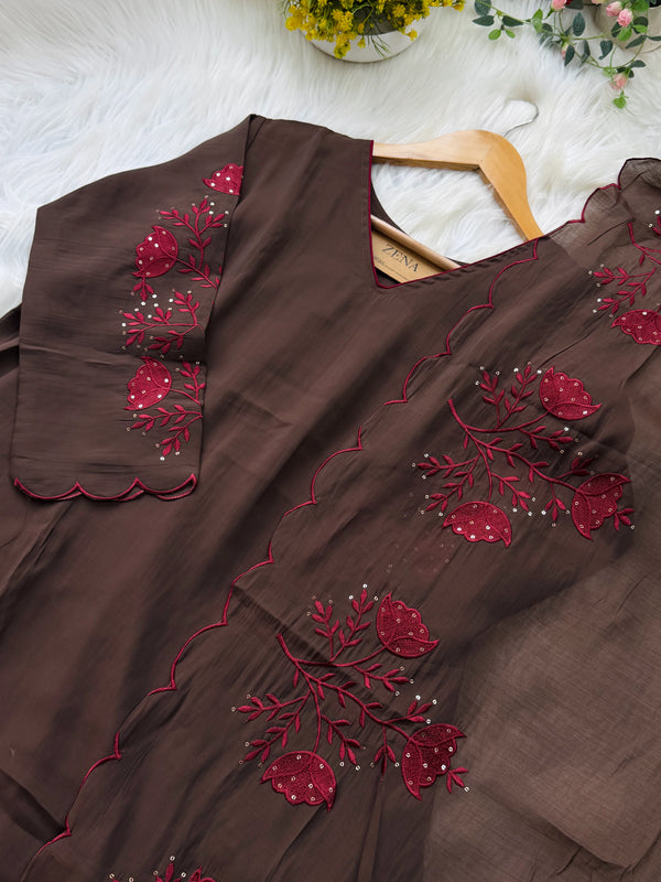 ✨ Glass Chanderi Kurti Set ✨