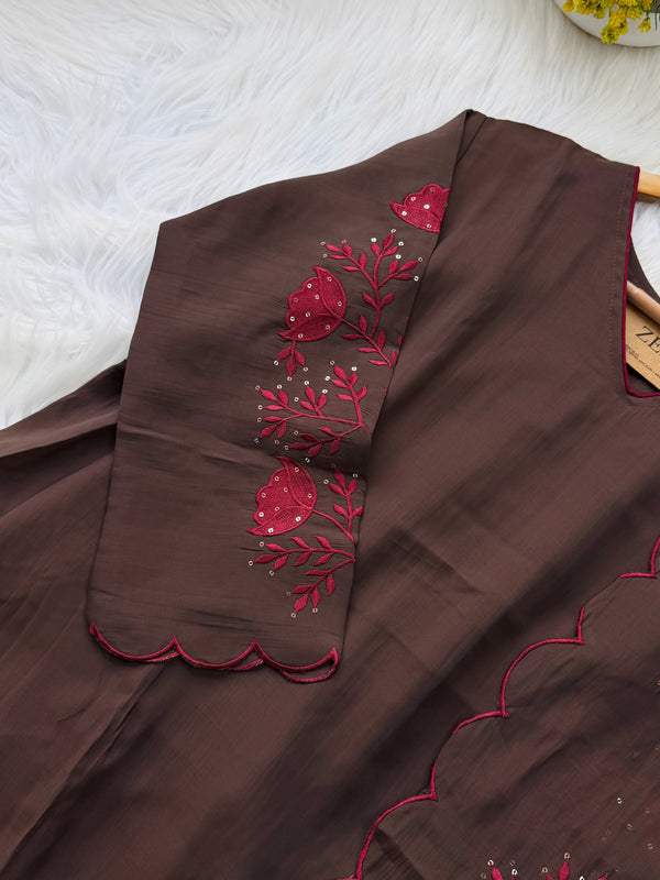 ✨ Glass Chanderi Kurti Set ✨