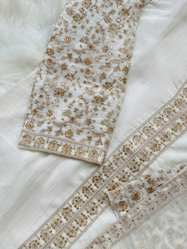 ✨ Shimmer Silk Embroidered Partywear Suit – Glow at Every Occasion