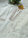 Premium Mul Cotton Handwork Kurti Set – French Knot Detailing