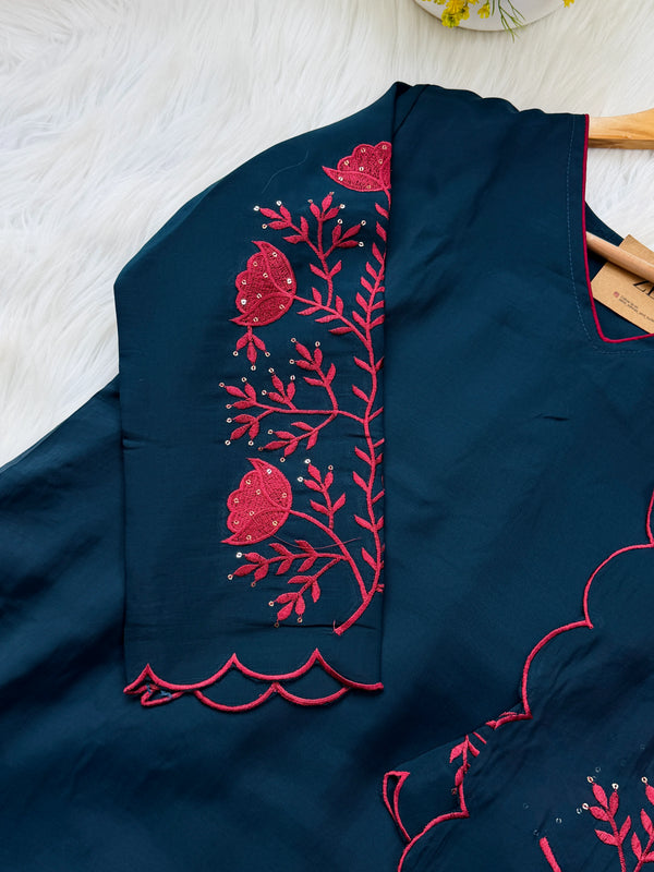 ✨ Glass Chanderi Kurti Set ✨