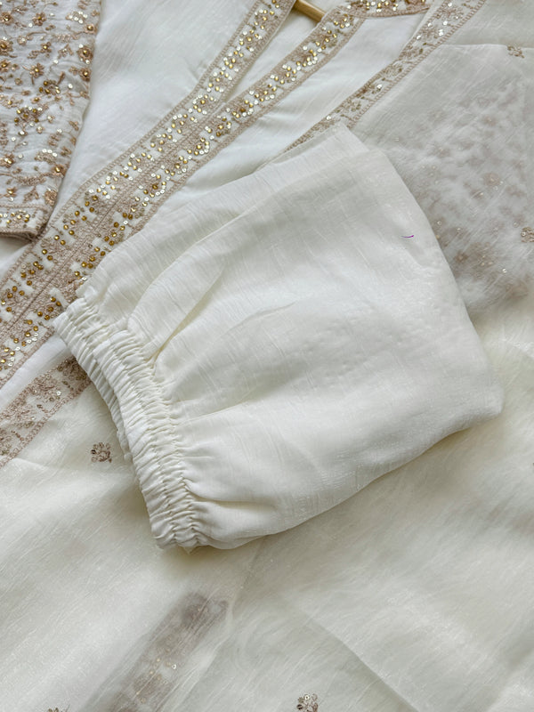 ✨ Shimmer Silk Embroidered Partywear Suit – Glow at Every Occasion