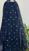 ✨ Mul Chanderi Unstitched Suit with Embroidery Buttis ✨