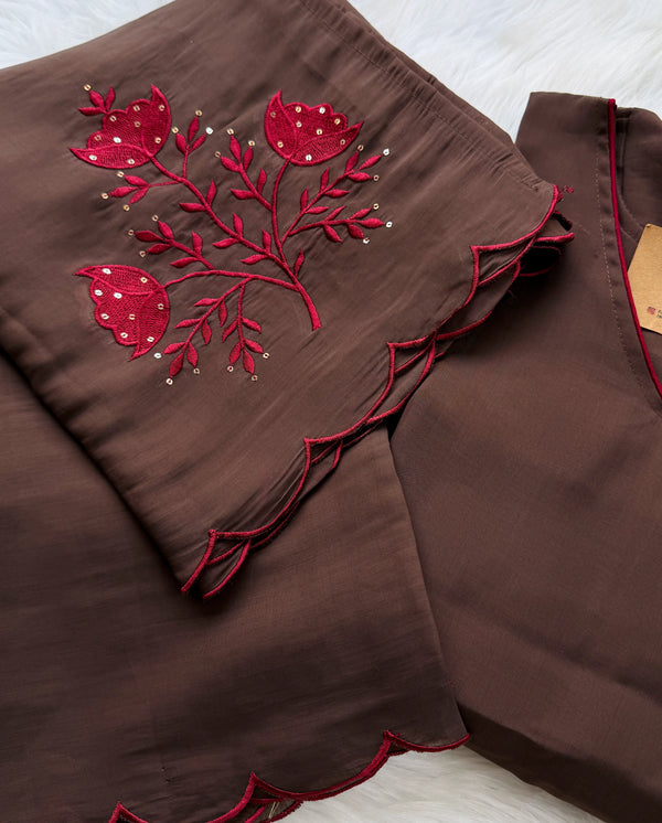 ✨ Glass Chanderi Kurti Set ✨