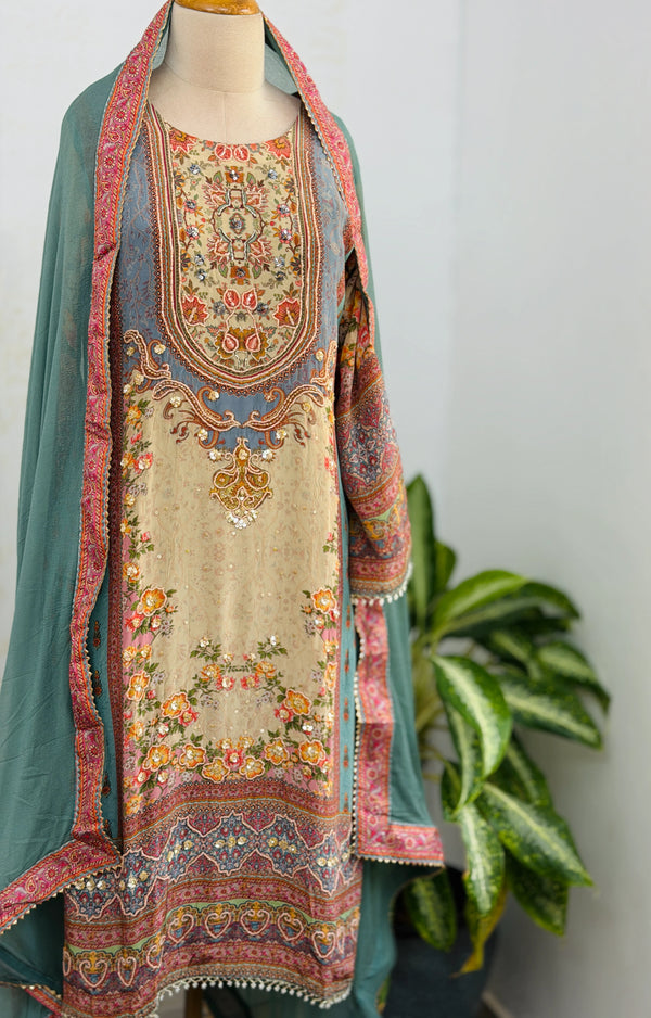 π Pure Crepe Pakistani Hand Detailed Suit π