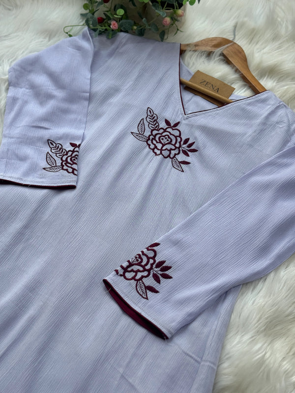 π Crush Rayon Embroidered Anarkali Set π