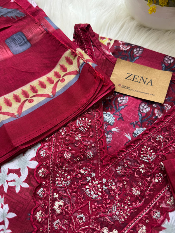 🌙 Pure Cotton Pakistani Kurti Set with Embroidery🌙