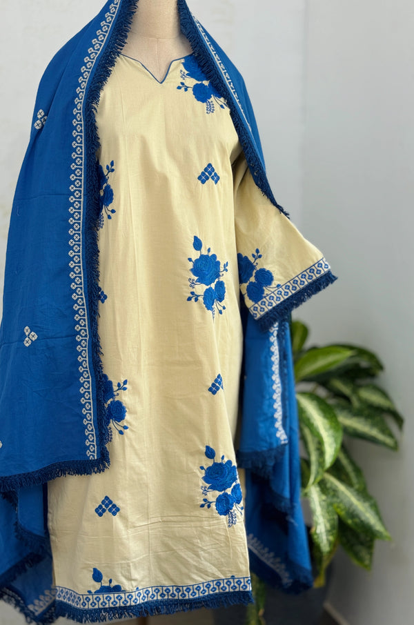 ๐ธ Premium Mul Cotton Embroidered Anarkali Set ๐ธ