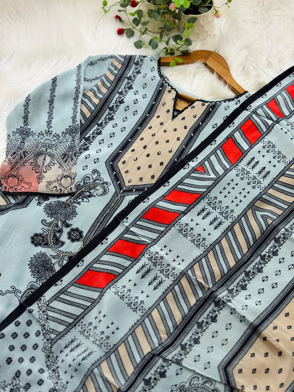 ✨ Pure Crepe Hand-Detailed Party Wear Kurti Set ✨