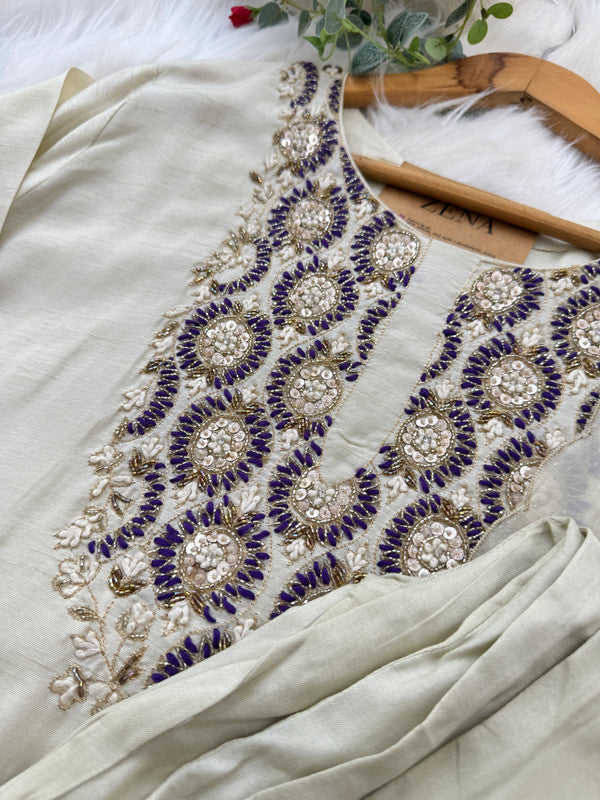 ✨ Pure Dola Silk Handwork Party Wear Kurti Set ✨