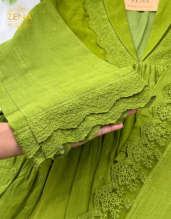 Zena Signature Anarkali 💛 – Premium Pure Mul Cotton🌿
