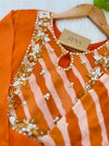 Pure Chinnon Handwork Kurti Set – Radiate Festive Elegance in Orange