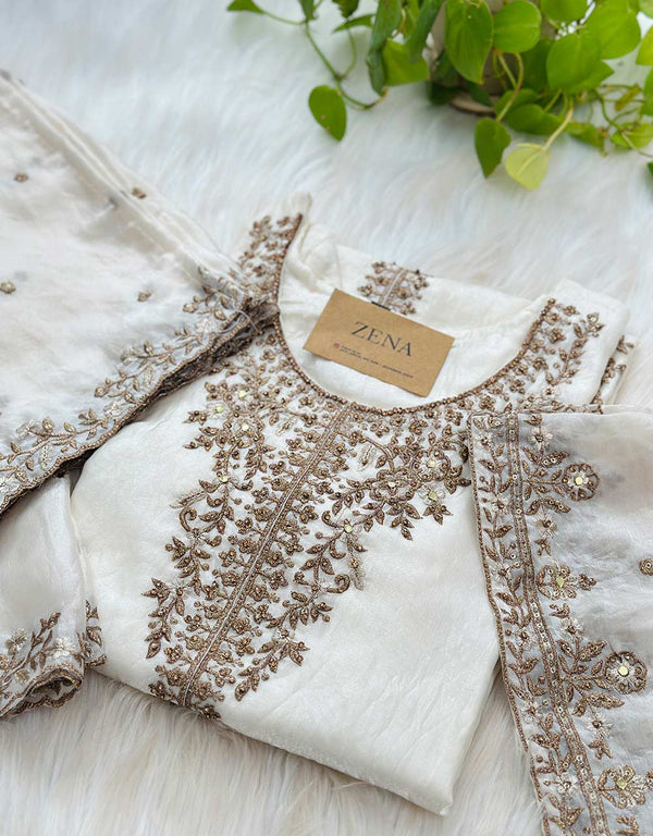 Ready-to-Wear Shimmer Silk Kurti Plazo Set ✨