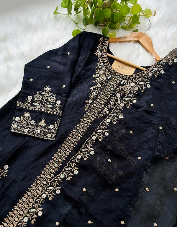 Ready-to-Wear Shimmer Silk Kurti Plazo Set ✨