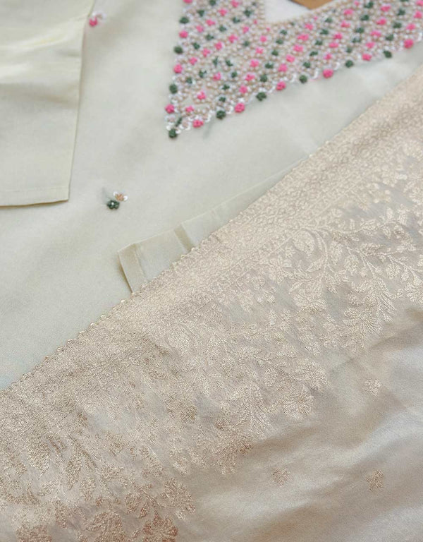 Tissue Silk Ready-to-Wear Hand Work Kurti Set - Graceful Elegance 🌟