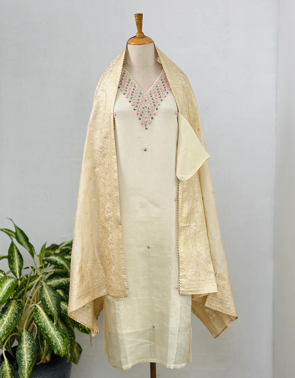 Tissue Silk Ready-to-Wear Hand Work Kurti Set - Graceful Elegance 🌟