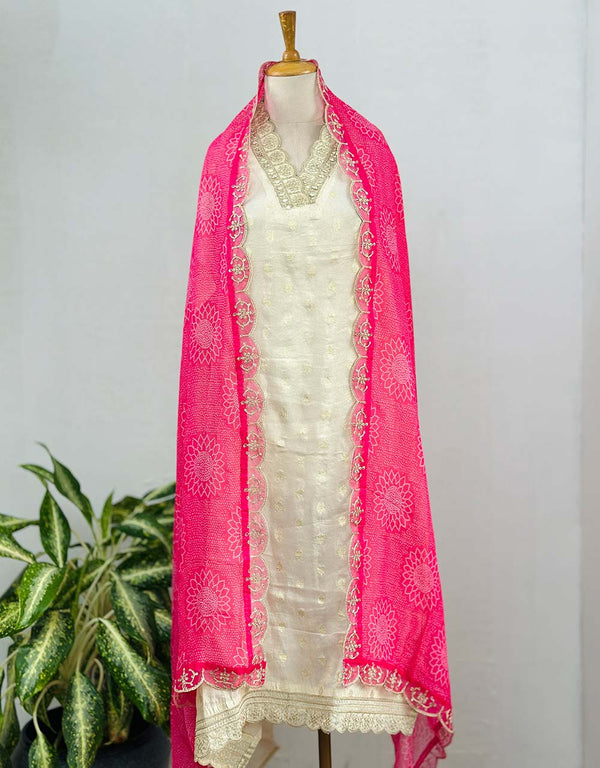 Tissue Silk Semi-Stitched Salwar Suit - Timeless Elegance 🌟
