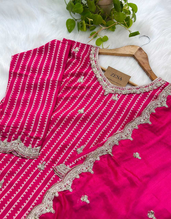 Ready-to-Wear Viscose Organza Kurti Sharara Set โ Effortless Grace ๐ธ